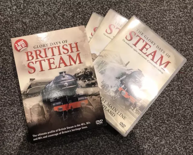 Glory Days of  British Steam (DVD, 3-Disc Box Set) (Rail enthusiast)