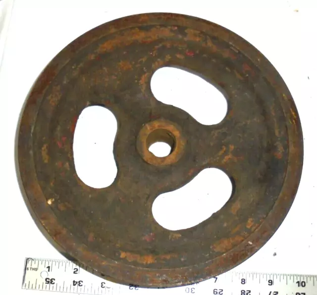 ANTIQUE 10 in. Pulley Wheel Cast Iron Art Deco Repurpose $29.95 - PicClick