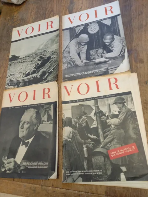 Lot de 4 revues Voir images du monde d'aujourd'hui guerre 1939-1945