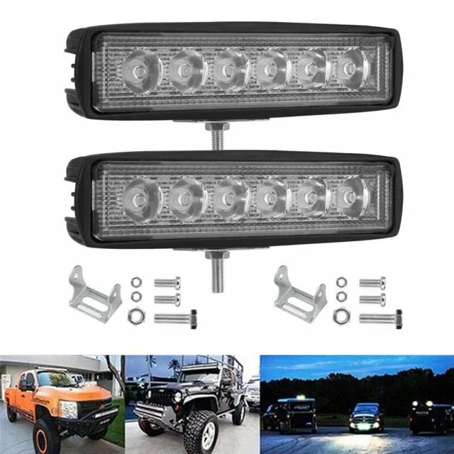 2x 6inch 36W LED Work Light Bar Spot Pods Fog Lamp Offroad SUV ATV Driving Truck