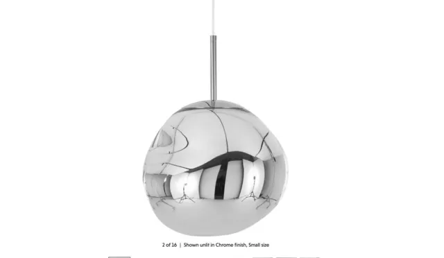 Tom Dixon Melt LED Pendant Light 50cm Large Silver/Chrome NIB Made In Germany