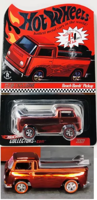 Hot Wheels Vw T2 Rlc Limited Beach Bomb Redline Pickup Bus 2007 Rot/Red Ovp/Moc