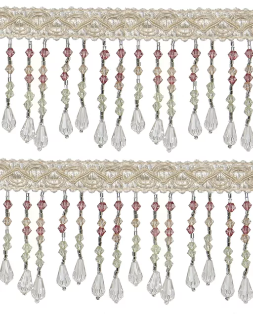 Fringe Beading -  70mm White Price is for 5 metres