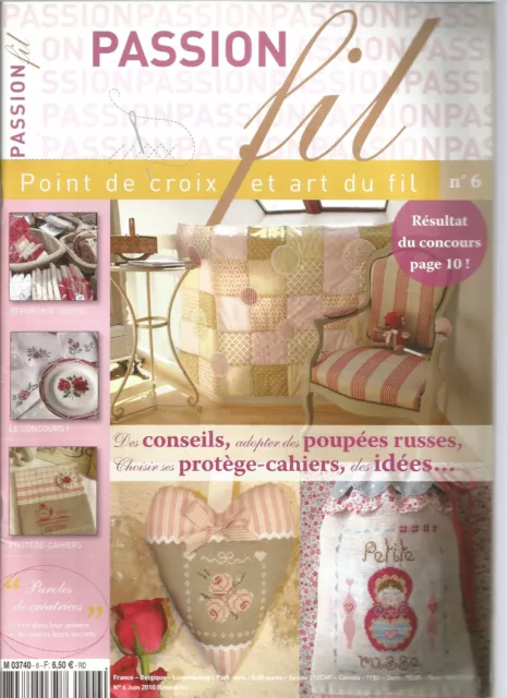 Passion Fil N°06 Poupees Russes / Protege-Cahiers / Sur De La Toile Anis /Fleurs
