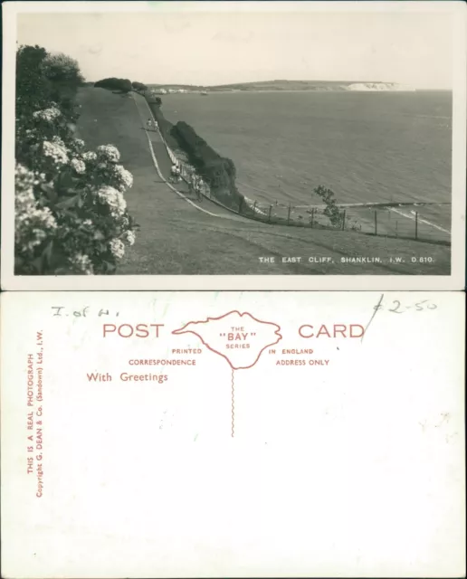 IOW Shanklin East Cliff Real Photo RP D610 G Dean