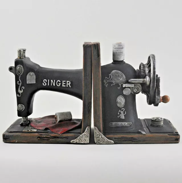 Pair of Singer Sewing Machine Bookends | Dressmaker Sewing Gift