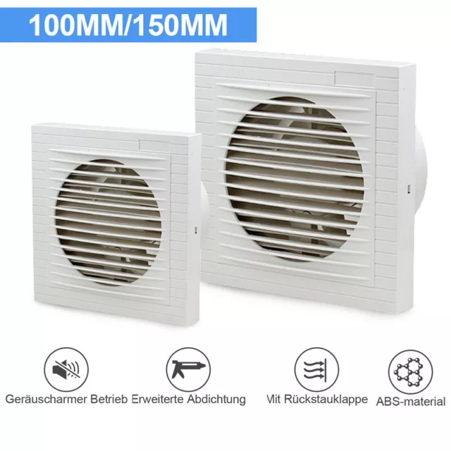 Badlüfter Wandlüfter Ventilator Mit Rückflussleitblech Bad 100/150mm Rohrlüfter