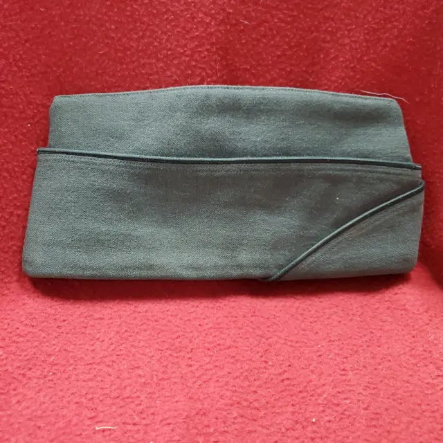 Vintage 1956 6 3/4 Men's OD Wool Army Military Green 44 Garrison Cap (18a47)