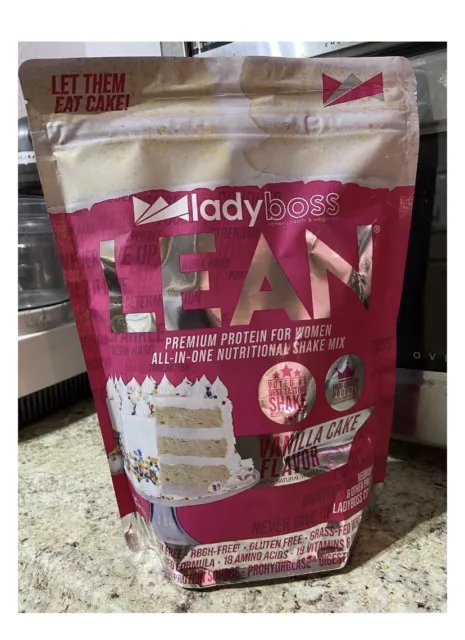 30 SERVINGS LARGE 1.9lb BAG Lady Boss Lean vanilla cake flavor protein powder