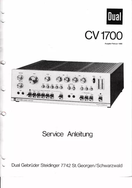 Service Manual-Anleitung für Dual CV 1700