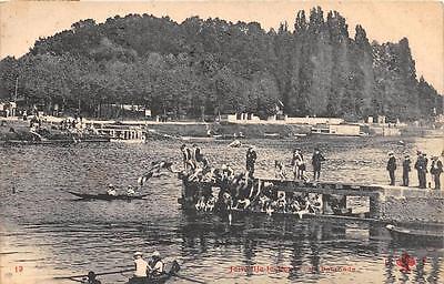 CPA 94 joinville le pont bathing (rare plate