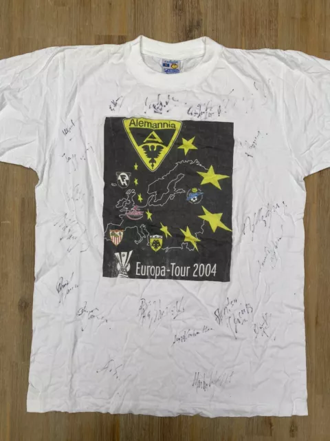 Alemannia Aachen Shirt + Europapokal Signiert Autogramm + Trikot Spieler Größe M