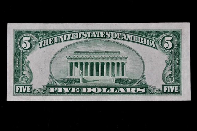 Tough $5 1934C NARROW fp2029 blue seal Silver Certificate N93472203A series C 3