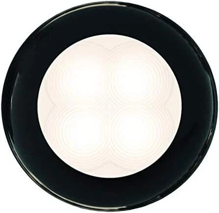 Serie 0500' Línea Delgada Blanco Cálido 12V CC Luz de cortesía LED, Borde de Plástico Negro