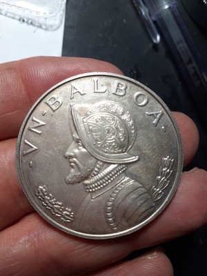 REPUBBLICA DI PANAMA 1 BALBOA 1972 ARGENTO 900 BELLA CONSERVAZIONE COME DA FOTO 