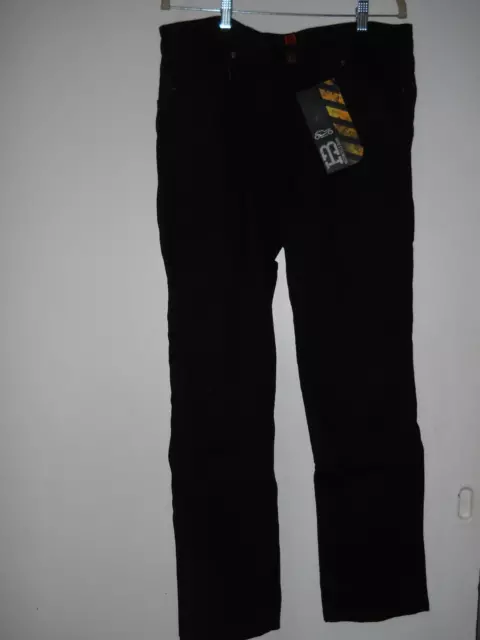 NWT Black HB Huxlay Bros Made with Kevlar Motorcycle Jeans Pants 36x30L Stretch