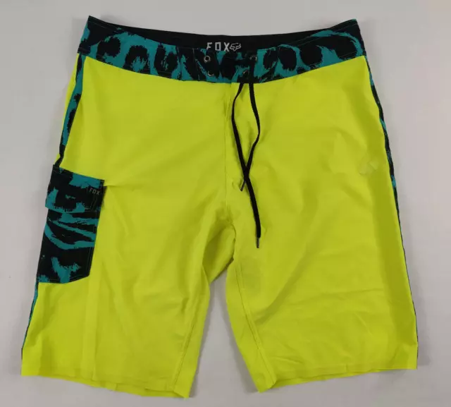 Fox Racing Board Shorts Swim Trunks Green Neon Men’s Size 32