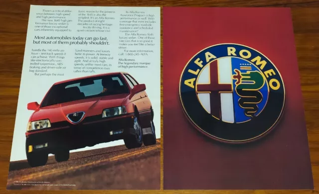 Alfa Romeo 164S Print Ad Magazine Advertisement High Performance Luxury Sedan