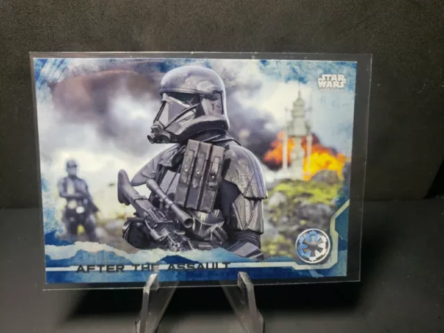 2016 Topps Star Wars Rogue One Series 1  #58 AFTER THE ASSAULT SP Blue Parallel