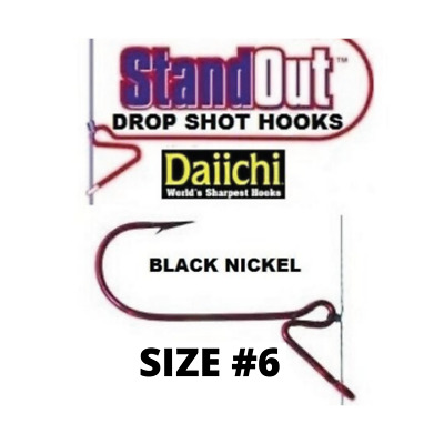 Daiichi Standout Drop Shot Fishing Hooks ST4ZS Black Nickel Pick any Size