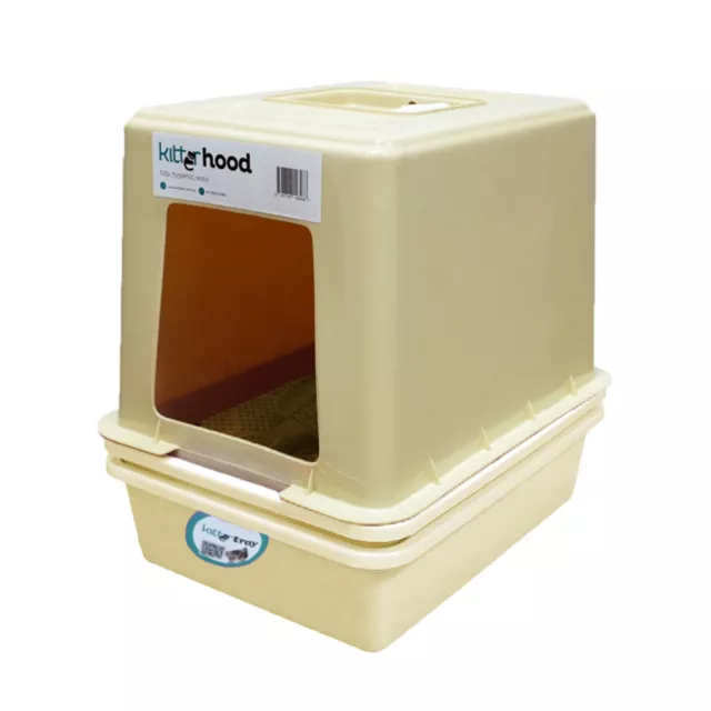 Kitter Double Sieve Litter Tray And Scoop With Hood