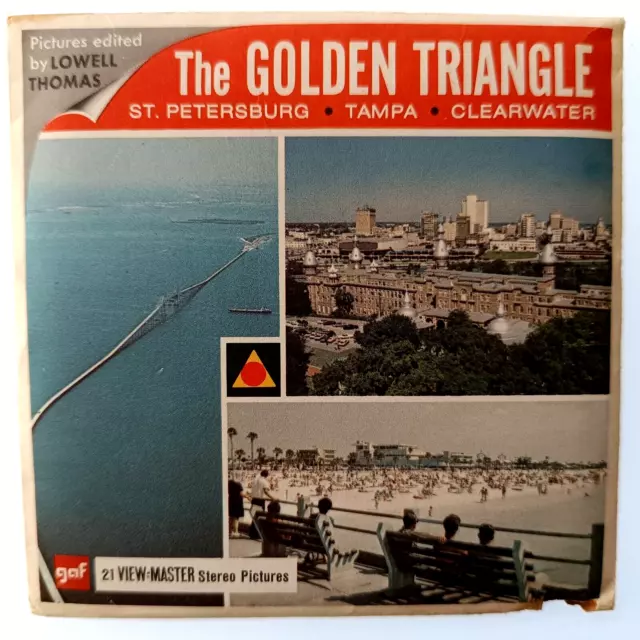3x VIEWMASTER 3D REEL ⭐ The GOLDEN TRIANGLE ⭐ Petersburg Tampa Clearwater A 984