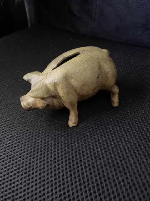 Cast Iron Pig Bank Antique~Vintage Heavy Iron Piggy Bank