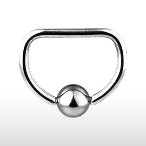 316L Surgical Steel "D" Shape Captive Bead Ring