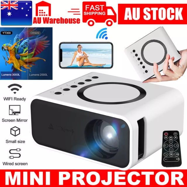 Mini Portable Smart Projector Android WIFI Bluetooth Home Theater Video HD 1080P