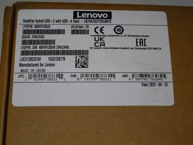 LENOVO THINKPAD HYBRID USBC with USBA Dock  40AF0135UK £125.00