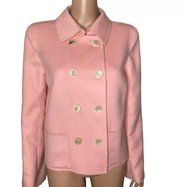 Oscar De La Renta Neiman Marcus Blazer Womens 8 Pink Cashmere Silk Barbiecore