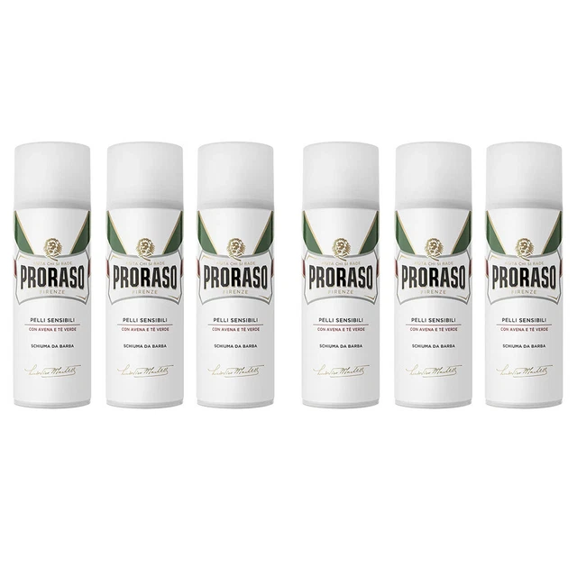 Proraso Schiuma Da Barba Per Pelli Sensibili Con Avena e Te' Verde 6pz 400ml