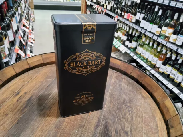 Black Bart Barbados Oak Barrel Spiced Rum 700ml 40% in sealed Collector Gift Tin