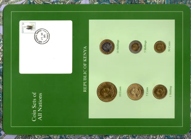 Coin Sets of All Nations Kenya 6 coin 1991 - 1995 UNC