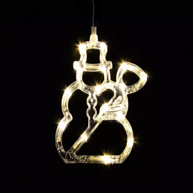 LED Fenster-Silhouette Schneemann Fensterbild Weihnachten beleuchtet 15 Lichter