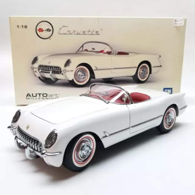 1/18 AUTOart Millennium 1953 Chevrolet Corvette Convertible Polo White 71081 Car