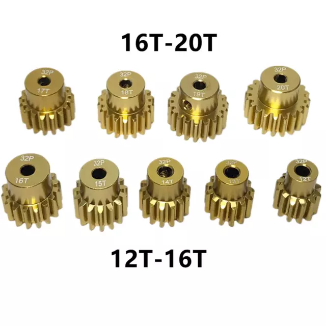 0.8M 32P 3.175mm Shaft Pinion Gears Metal Pinion Motor Gear Set For 1/10 RC Car