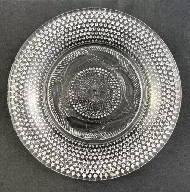 Antique McKee & Bros EAPG Pattern Glass SNOWFLAKE Star Rosetted 7" Plate