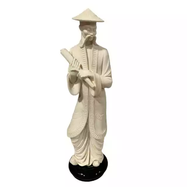 Oriental Asian Wise Man with Scroll Statue Sculpture Barbaras Elegants AG