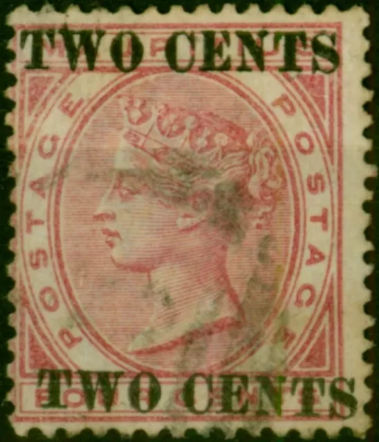 Mauritius 1891 2c on 4c Carmine SG118b 'Surch Double' Fine Used