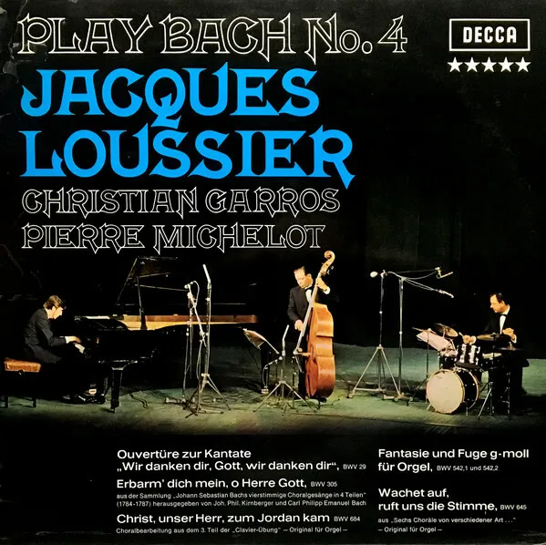 Jacques Loussier, Christian Garros, Pierre Mi LP Album Vinyl Scha