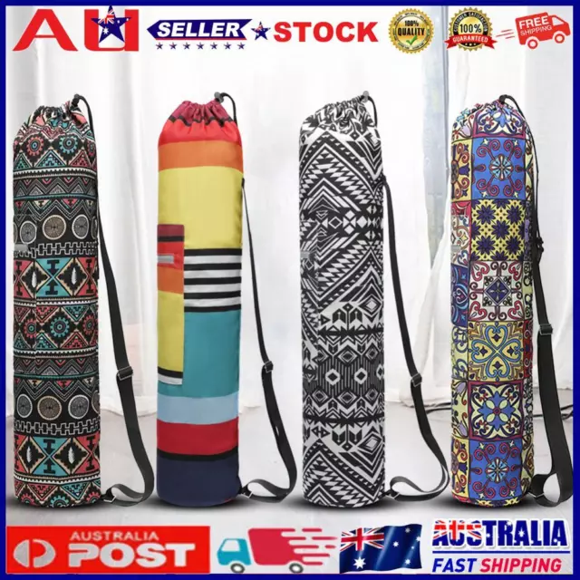 Canvas Yoga Mat Bag Case Reflective Zipper Printed Yoga Storage Bag Sports Tools