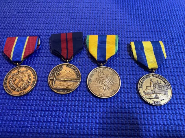 Lot Of 4  Spanish American War Veterans Medals