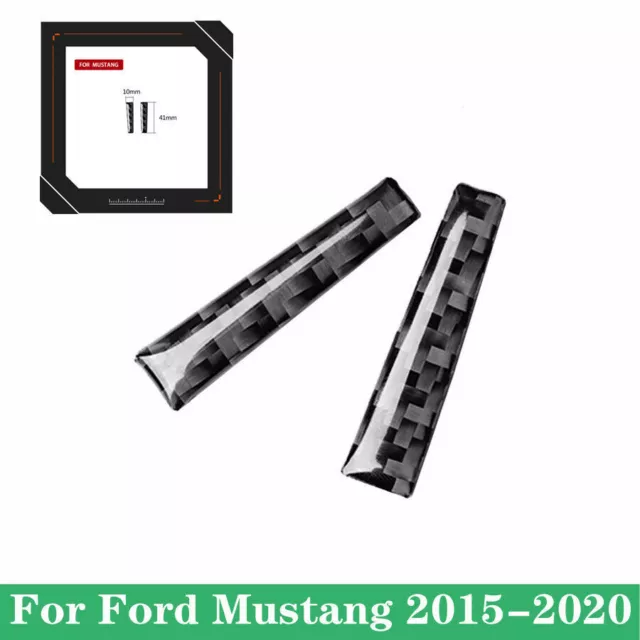 41*10mm Black Carbon Fiber Auto Handlebar Stickers For Ford Mustang 2015-2020