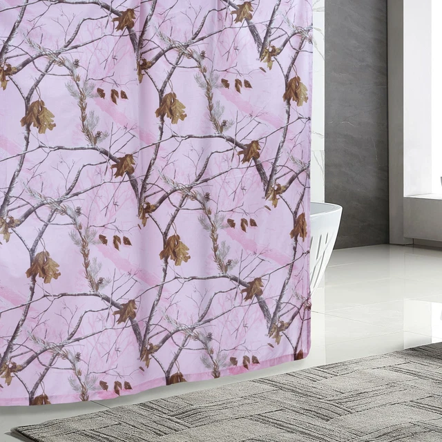 Realtree AP Pink Cotton Bath Shower Curtain Fabric Bathroom Curtains 72 x 72