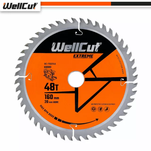 WellCut TCT Saw Blade 160mm x 48T x 20mm Bore Suitable For Festool - TS55