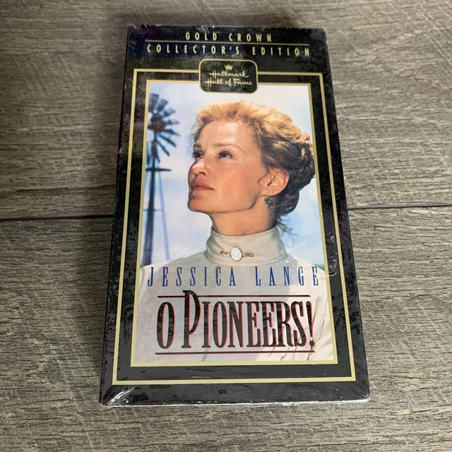 O PIONEERS! VHS Tape Jessica Lange, Vintage Hallmark Movie Gold Crown