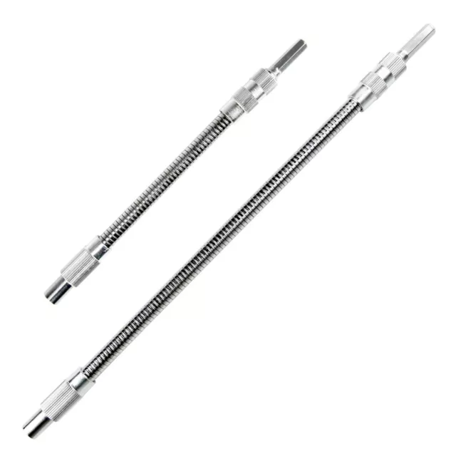 2Pcs 1/4" Extension Screwdriver Drill Bit Flexible Shaft Holder Tool Attachment