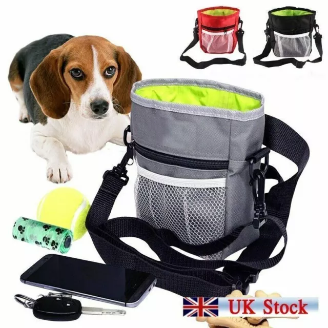 Dog Walking Training Obedience Treat Pouch Portable Pet Puppy Snack Belt Bag UK