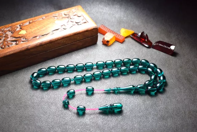 Muslim Prayer Beads, Muslim Rosary, Misbaha, Amber Bakelite Tasbih, Amber Misbah